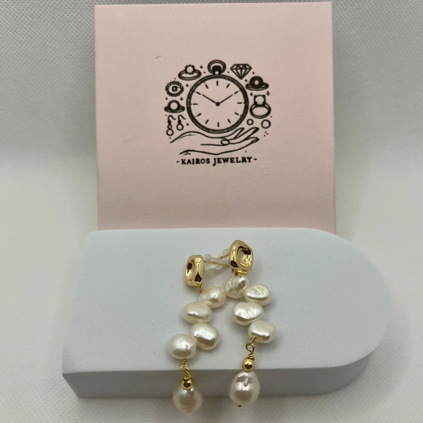 Gold Long Chain Pearl Earrings/ Pearl Drop Earrings/ Long Pearl Earrings/ Jewelry for Women/ Dainty Earrings