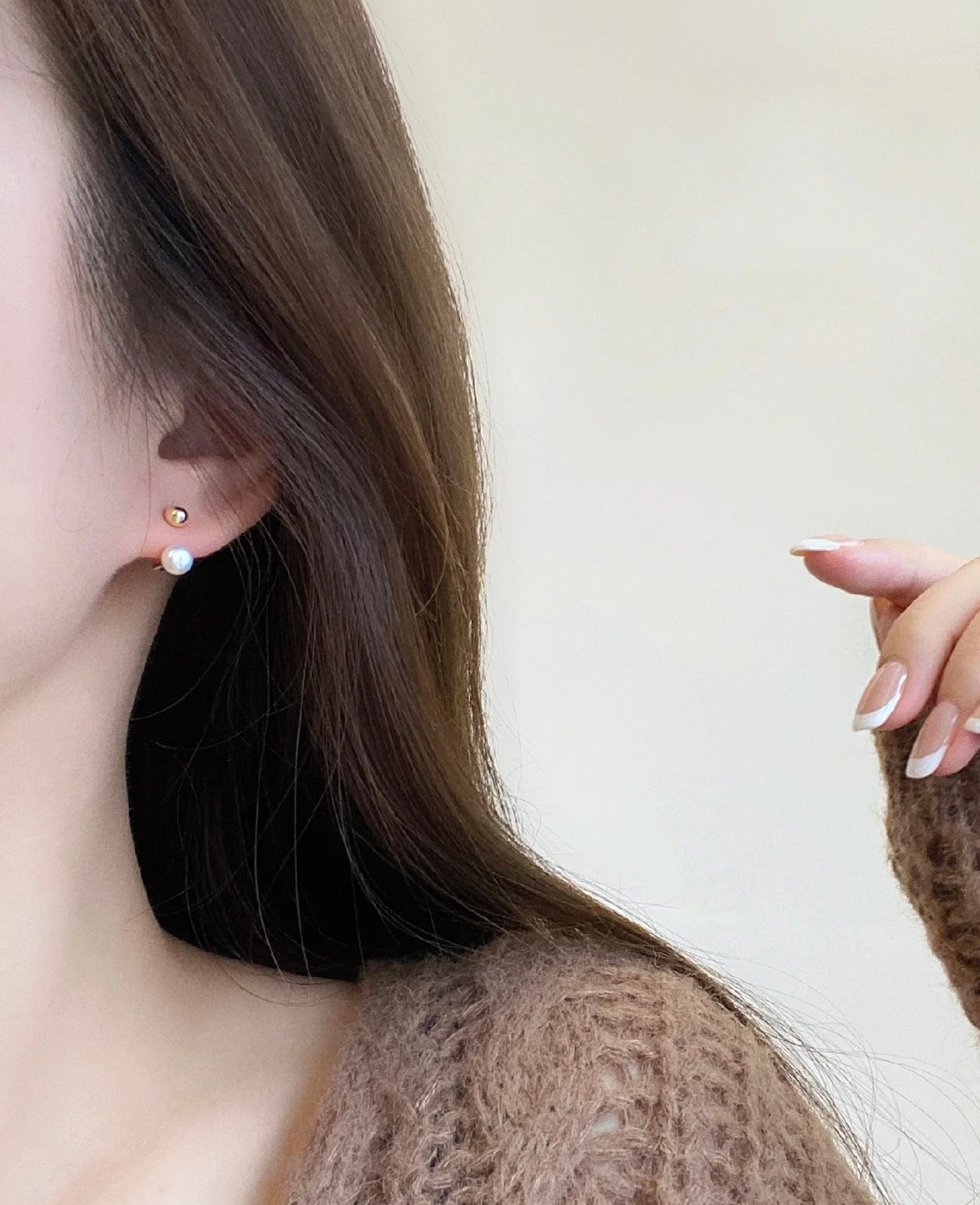 Modern Minimalist Gold Pearl Stud Earrings – 14K Gold & Sterling Silver Design | Gift for her | two wearing ways
