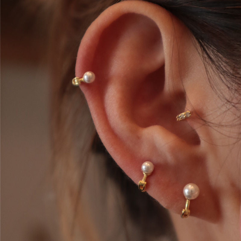 Ultra Mini Pearl Ear Studs & Hoops – Comfortable, Dainty, and Perfect for Everyday Wear
