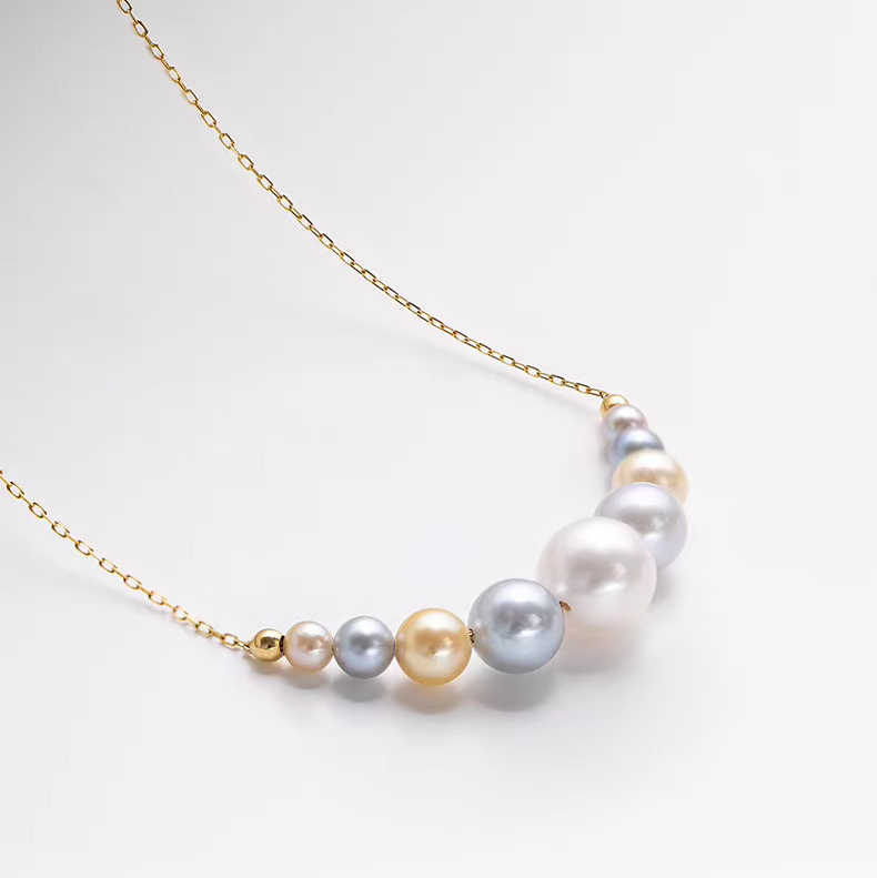 Seawater Pearl Necklace Smiley Face Akoya Pearl High Luster Strong Shine