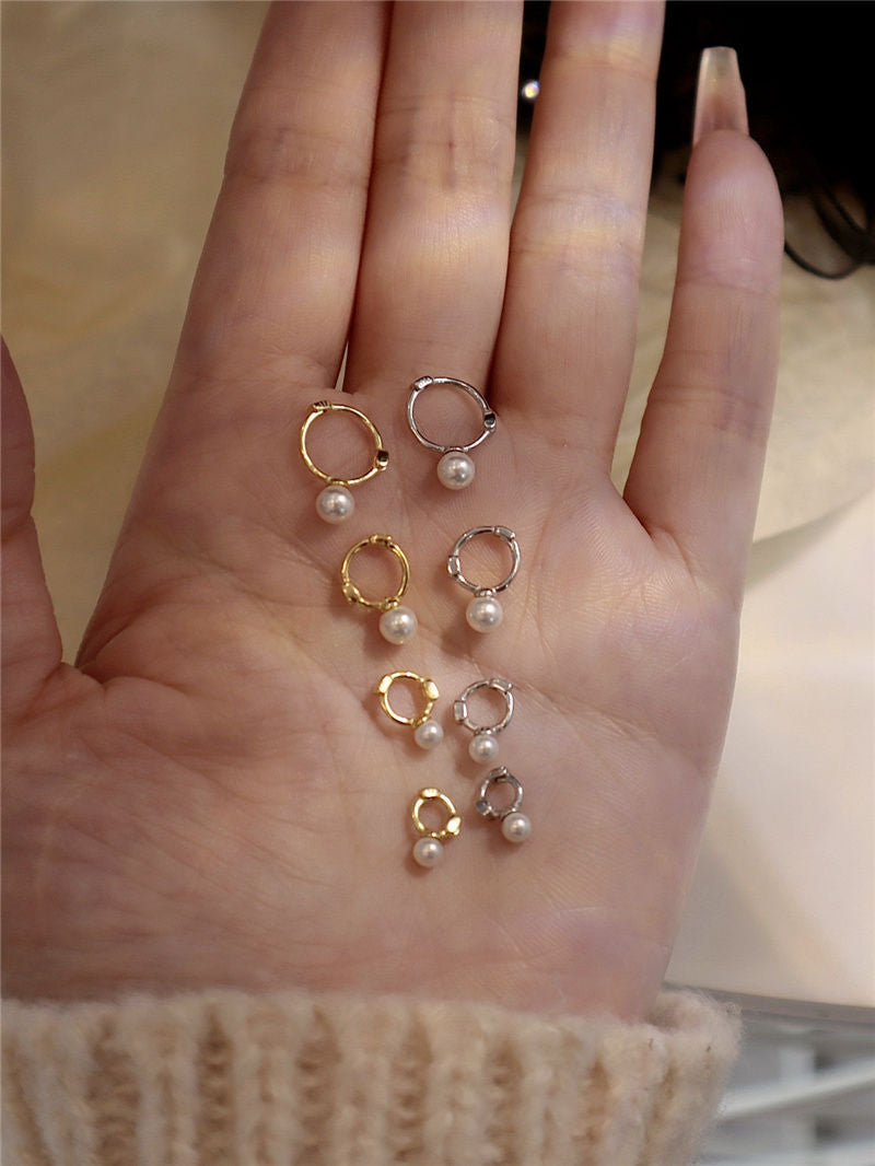 Ultra Mini Pearl Ear Studs & Hoops – Comfortable, Dainty, and Perfect for Everyday Wear