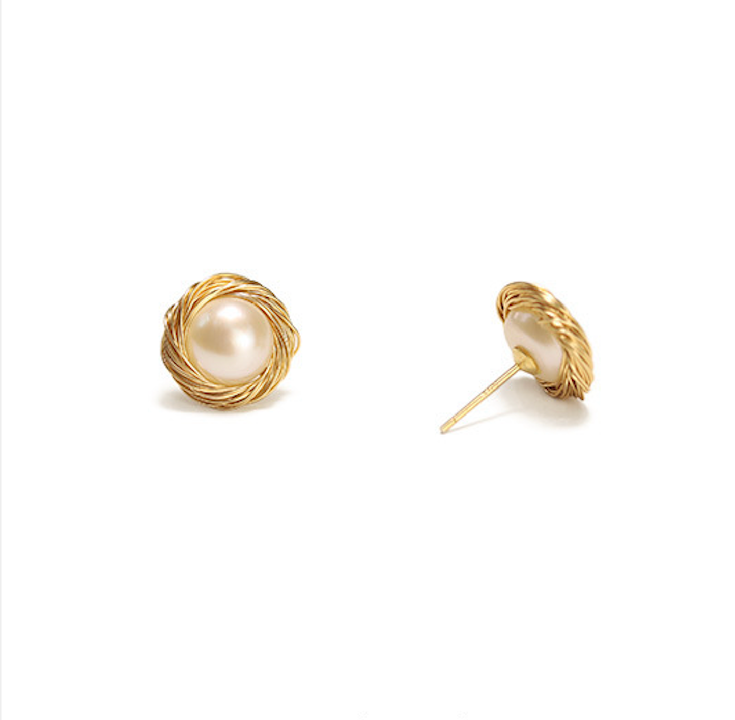 10 mm freshwater pearls | 14K Gold Filled pearl stud earrings