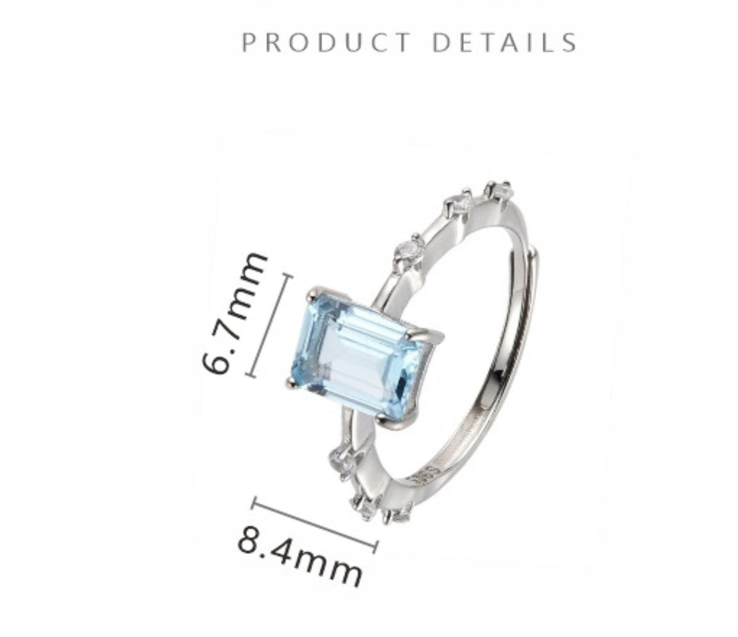S925 sterling silver natural citrine, amethyst, and topaz gemstone adjustable ring | Gift for her
