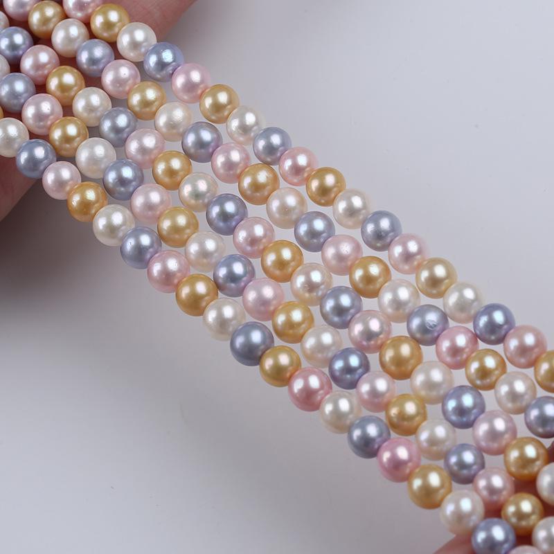 7-8mm Multicolor Freshwater Pearl Strand | Muti-color, rainbow style necklace | Gift for her