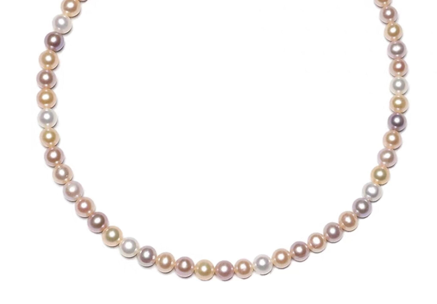 Candy-colored natural freshwater pearl necklace, collarbone chain, S925 sterling silver | Gift for her