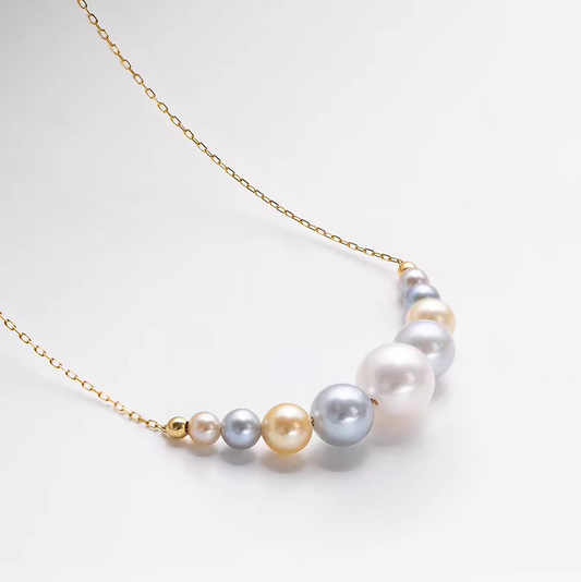 Seawater Pearl Necklace Smiley Face Akoya Pearl High Luster Strong Shine