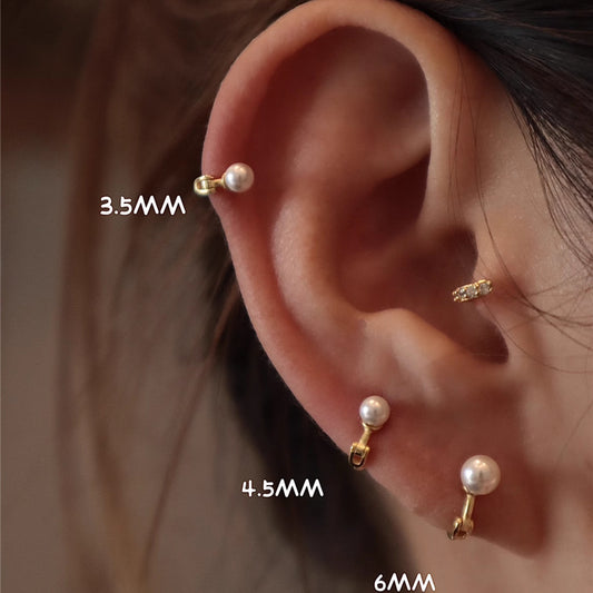 Ultra Mini Pearl Ear Studs & Hoops – Comfortable, Dainty, and Perfect for Everyday Wear