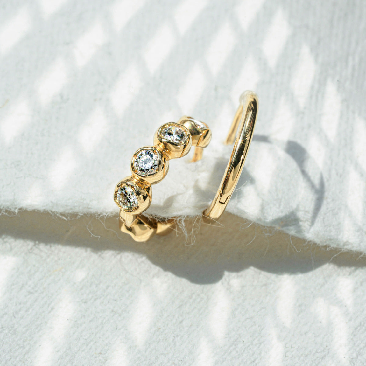 Elegant 18K Gold Vermeil Zircon Huggie Earrings – Delicate & Sparkling for Everyday Wear