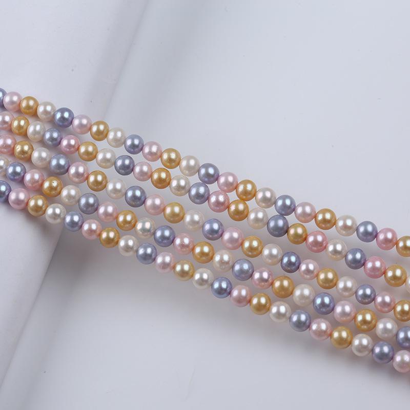 7-8mm Multicolor Freshwater Pearl Strand  | Muti-color, rainbow style necklace | Gift for her