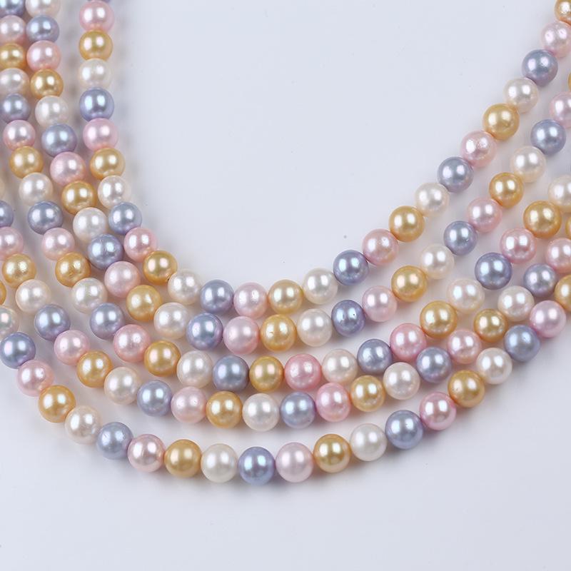7-8mm Multicolor Freshwater Pearl Strand  | Muti-color, rainbow style necklace | Gift for her